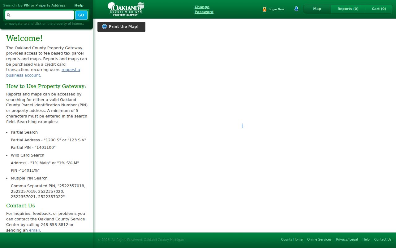 Oakland residents directory Property Gateway address and PIN search